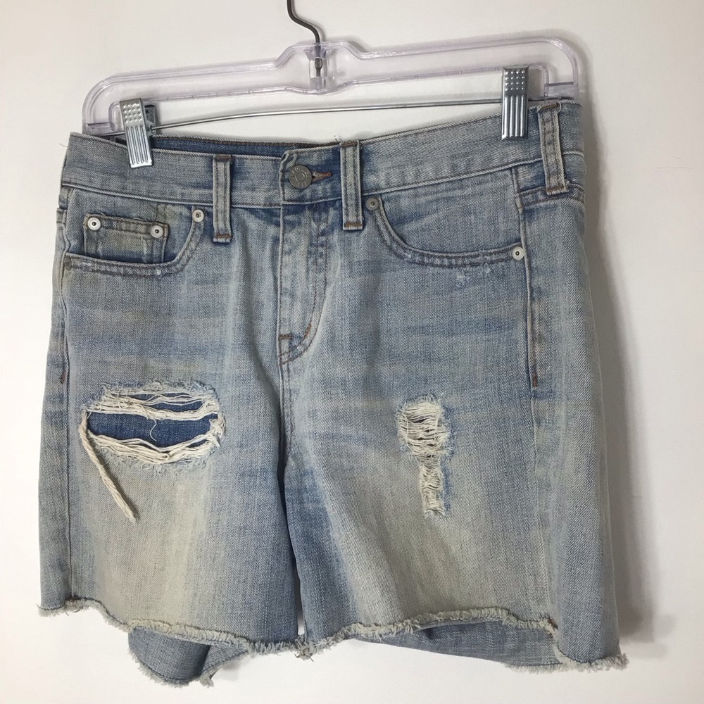 MADEWELL denim shorts women 25 blue distressed Jean